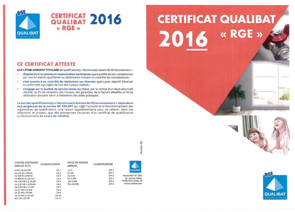 Certificat Qualibat RGE 2016 visuel 1